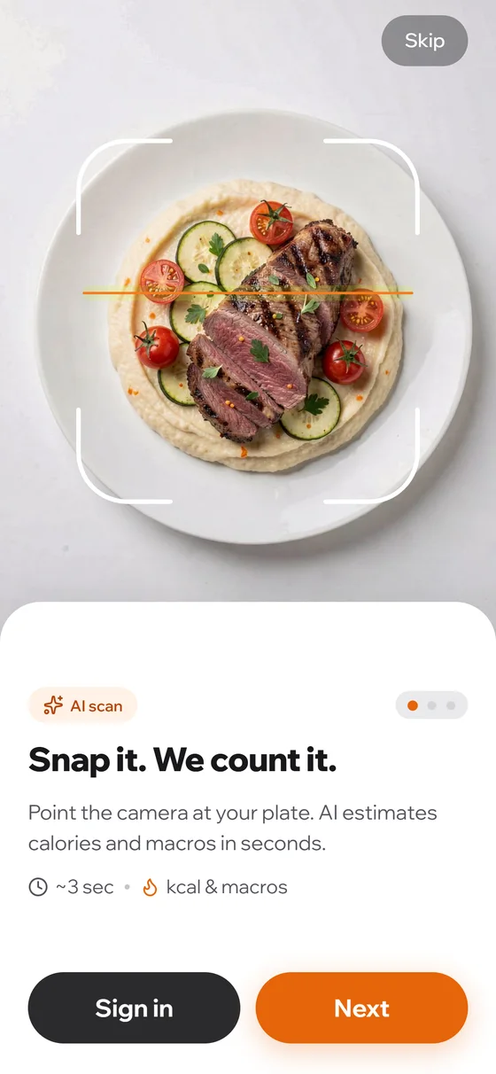 Snap a meal, get an estimate